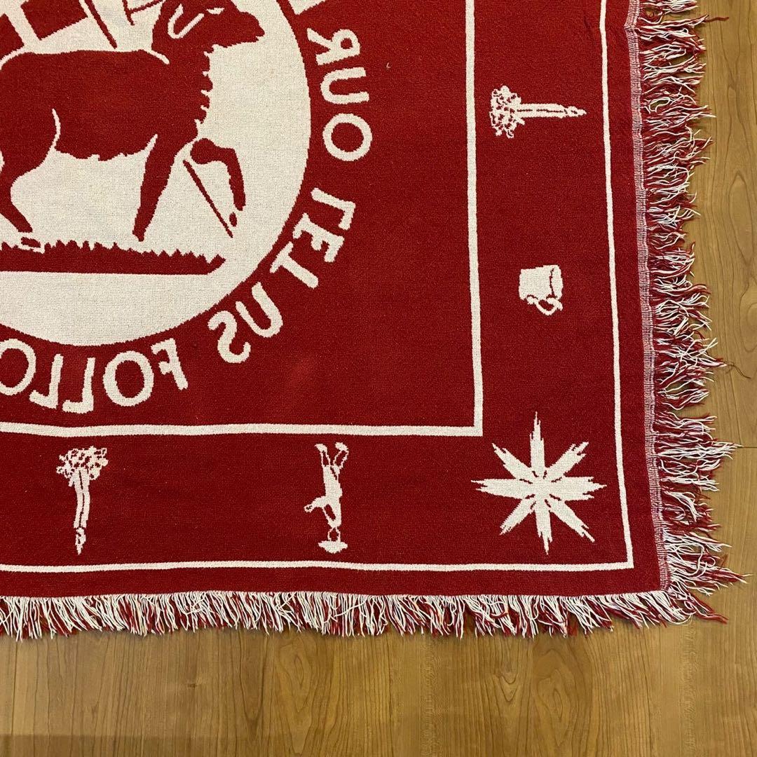 聖書文言 ラムモチーフ ヴィンテージ ゴブラン織 ラグ 両面配色　140×118