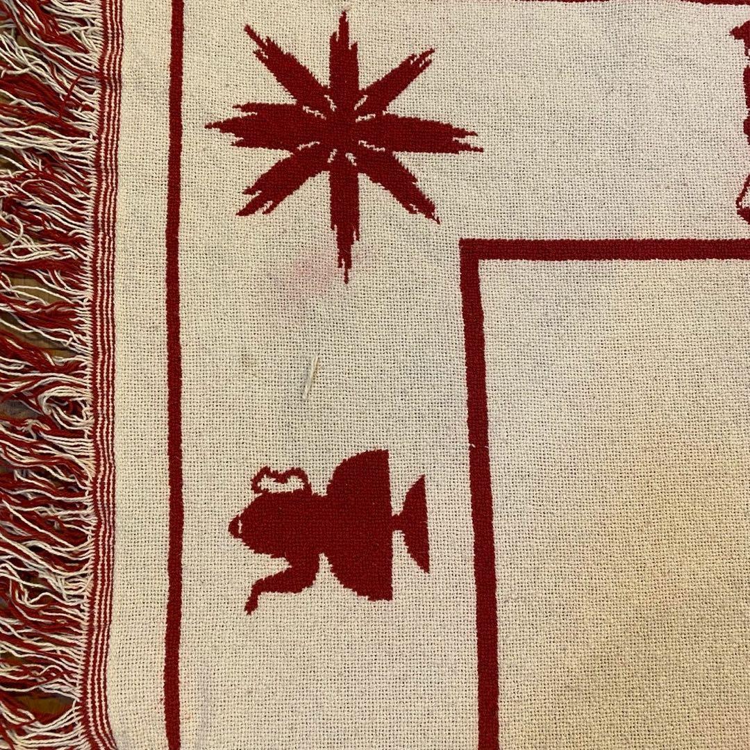 聖書文言 ラムモチーフ ヴィンテージ ゴブラン織 ラグ 両面配色　140×118