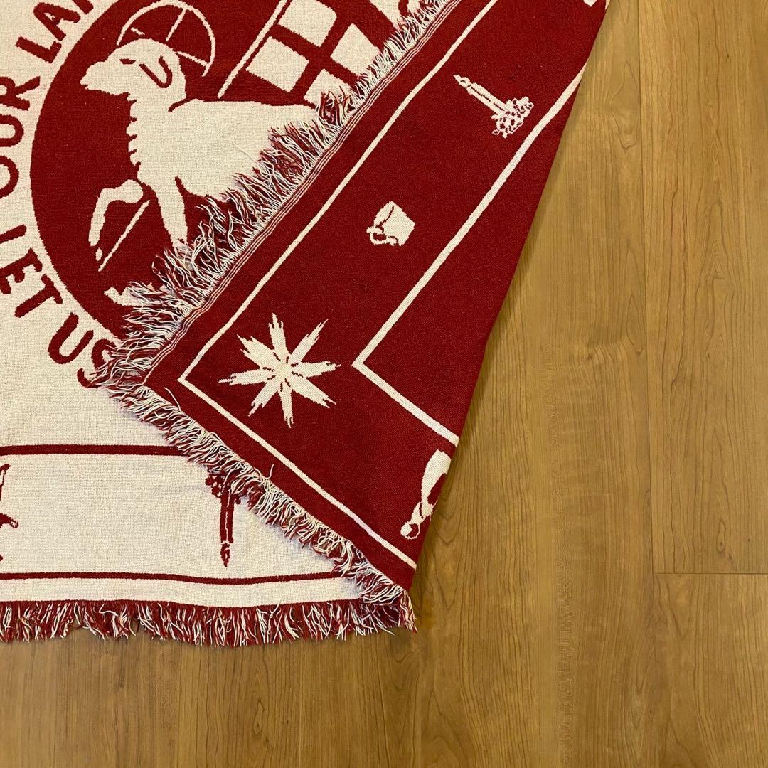 聖書文言 ラムモチーフ ヴィンテージ ゴブラン織 ラグ 両面配色　140×118