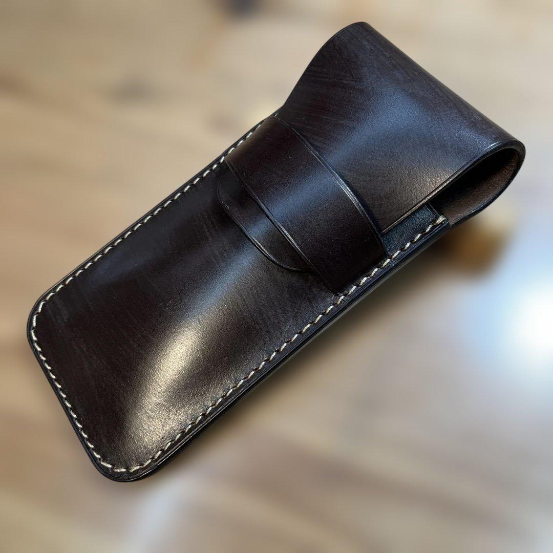 【ちよぴー様オーダー品】A5 ブックカバー レッド ブラウン ペンケース