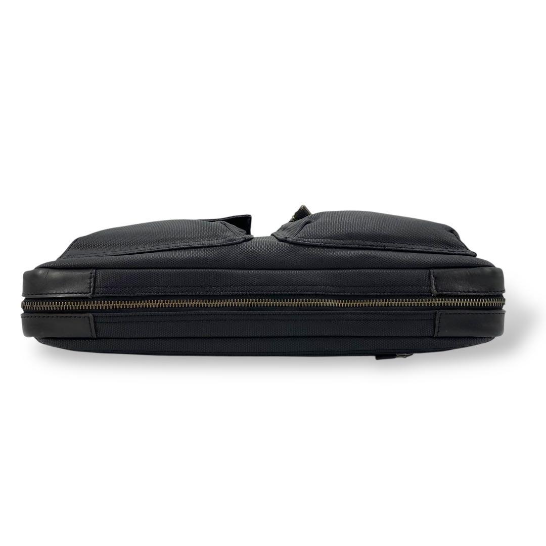 【極美品】輪怐 ビジネスバッグ 格 ブリーフケース 牛革 ナイロン ブラック