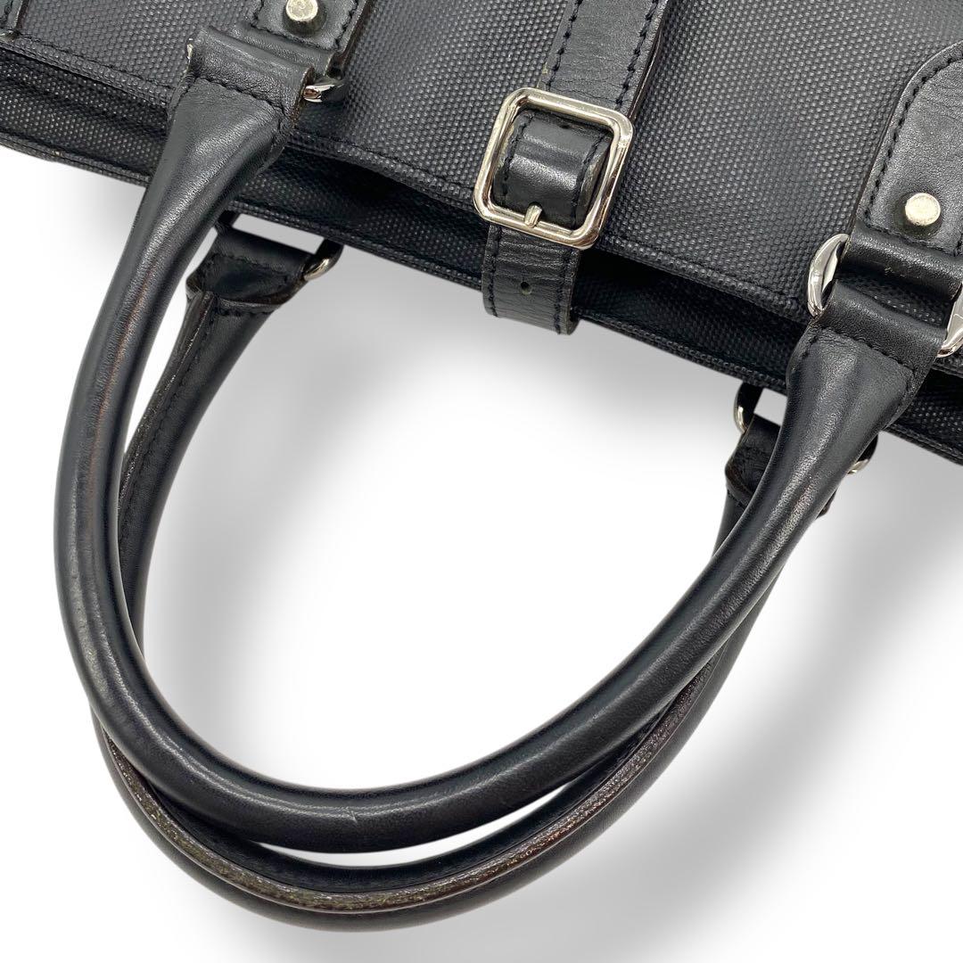 【極美品】輪怐 ビジネスバッグ 格 ブリーフケース 牛革 ナイロン ブラック