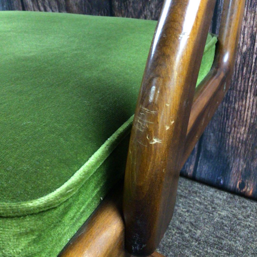 カリモク コロニアル デスクチェア グリーン オールドカリモク