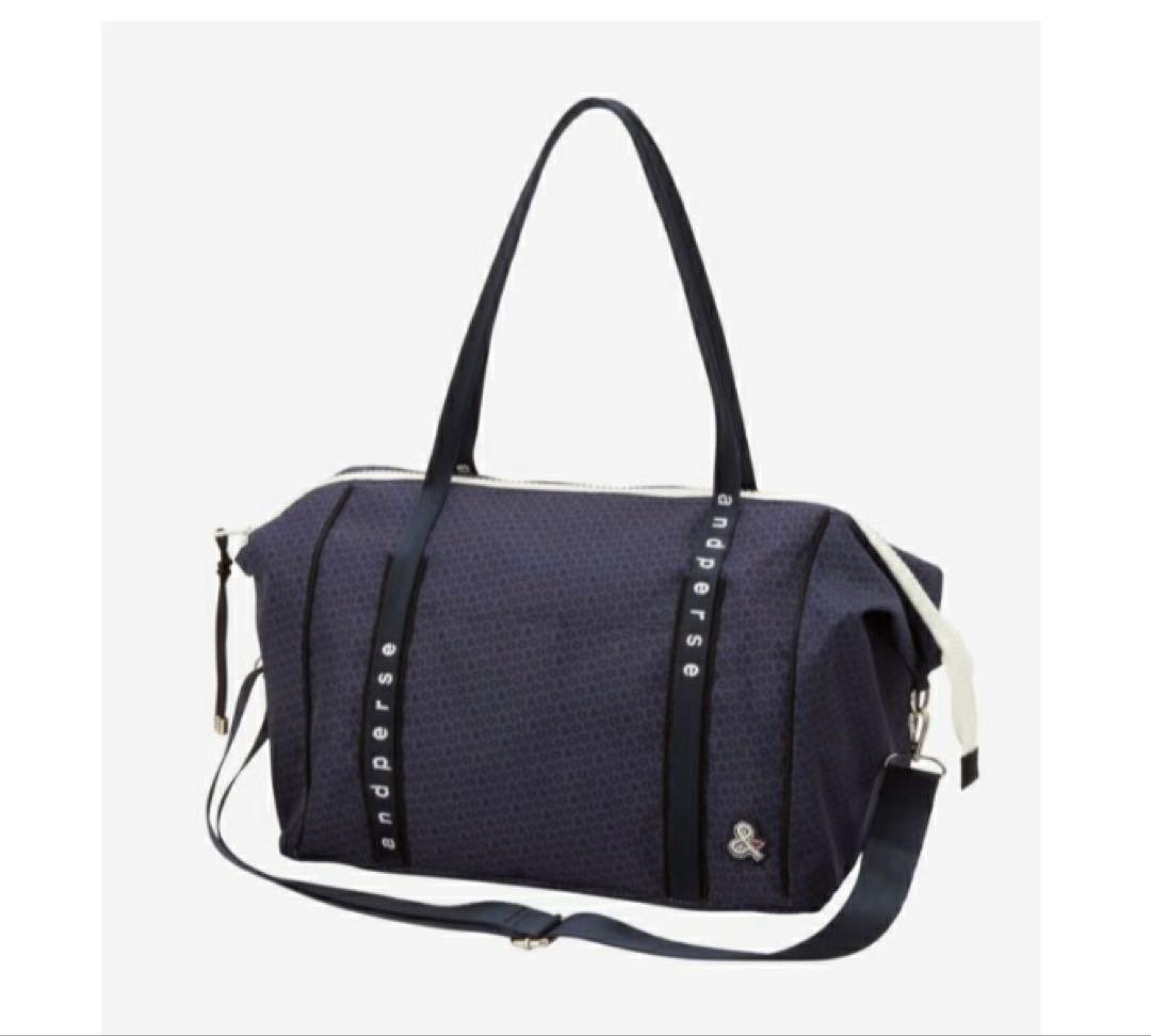 and per se ポストンバッグ AUF7225 ネイビー