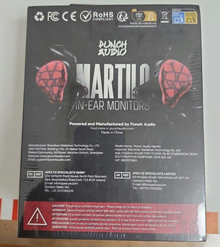 未使用未開封　PUNCHAUDIO MARTILO 有線イヤホン　他社イヤピ付き