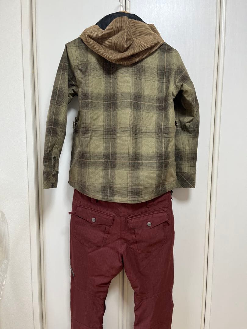 カーキ系チェック フード付き SCAPE S/M 上下セット
