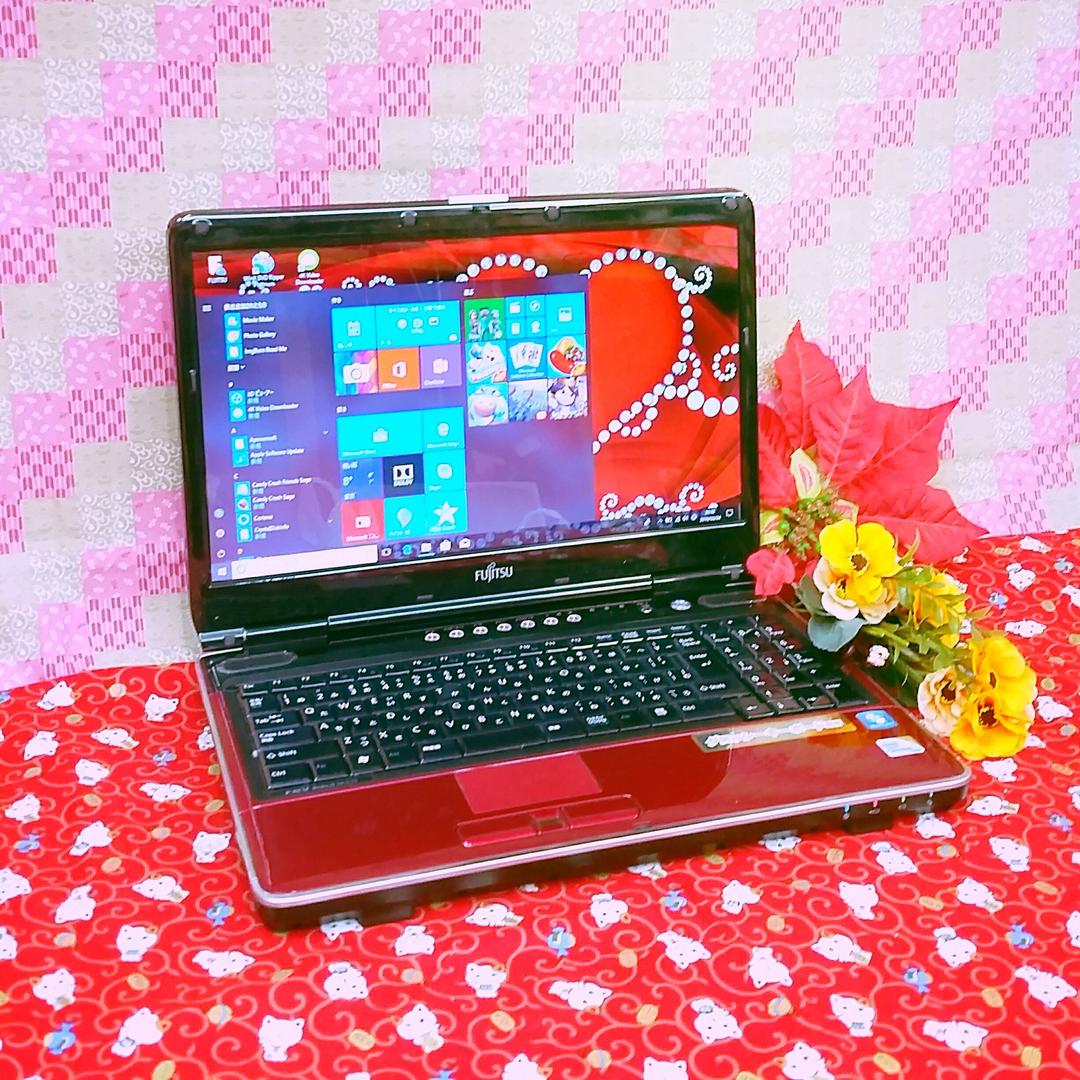 極上品/美品/大容量500GB！最新Win10搭載！レッド色/動画&画像編集