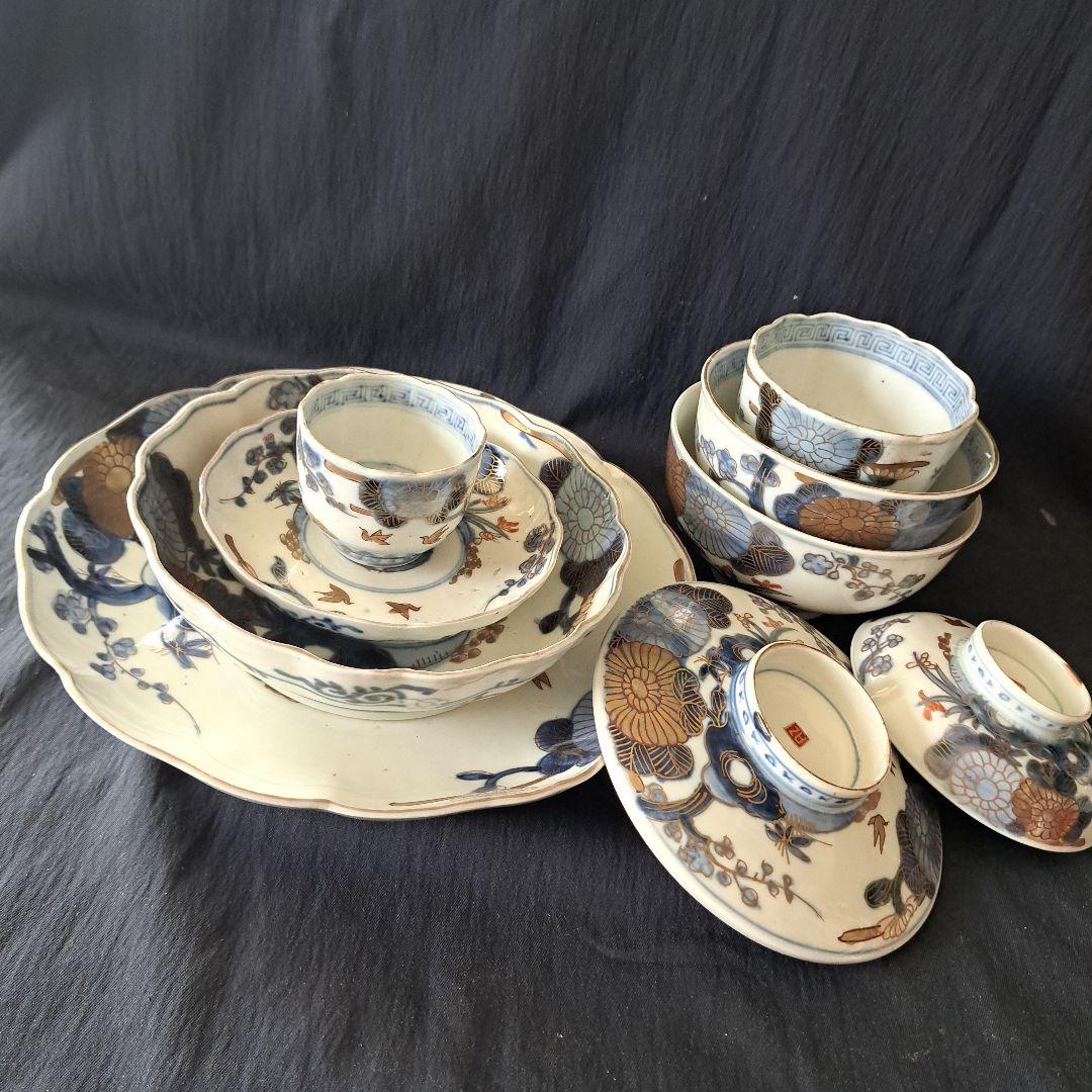 「ご成約者」です。 古伊万里色絵金彩皿 7種類1セット 骨董アンティ