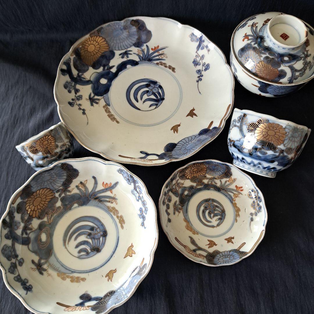 「ご成約者」です。 古伊万里色絵金彩皿 7種類1セット 骨董アンティ