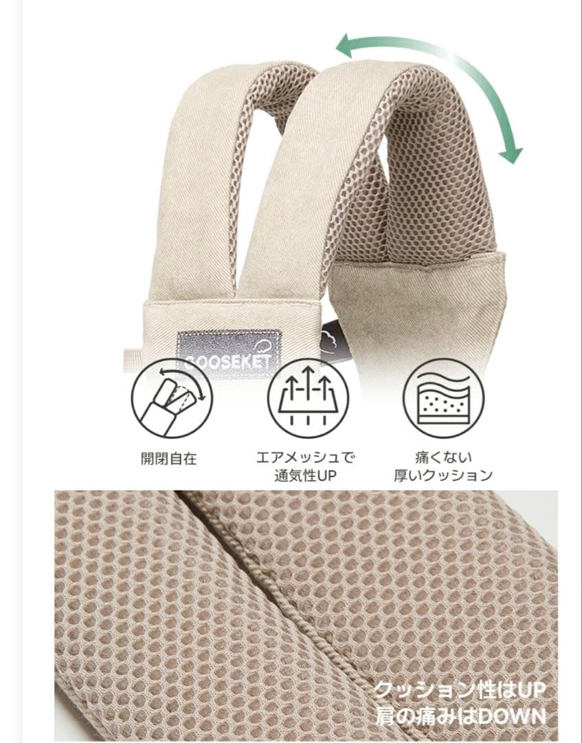 【美品】グスケット365抱っこ紐Plus バッグ 2WAY 黒 収納ポーチ付