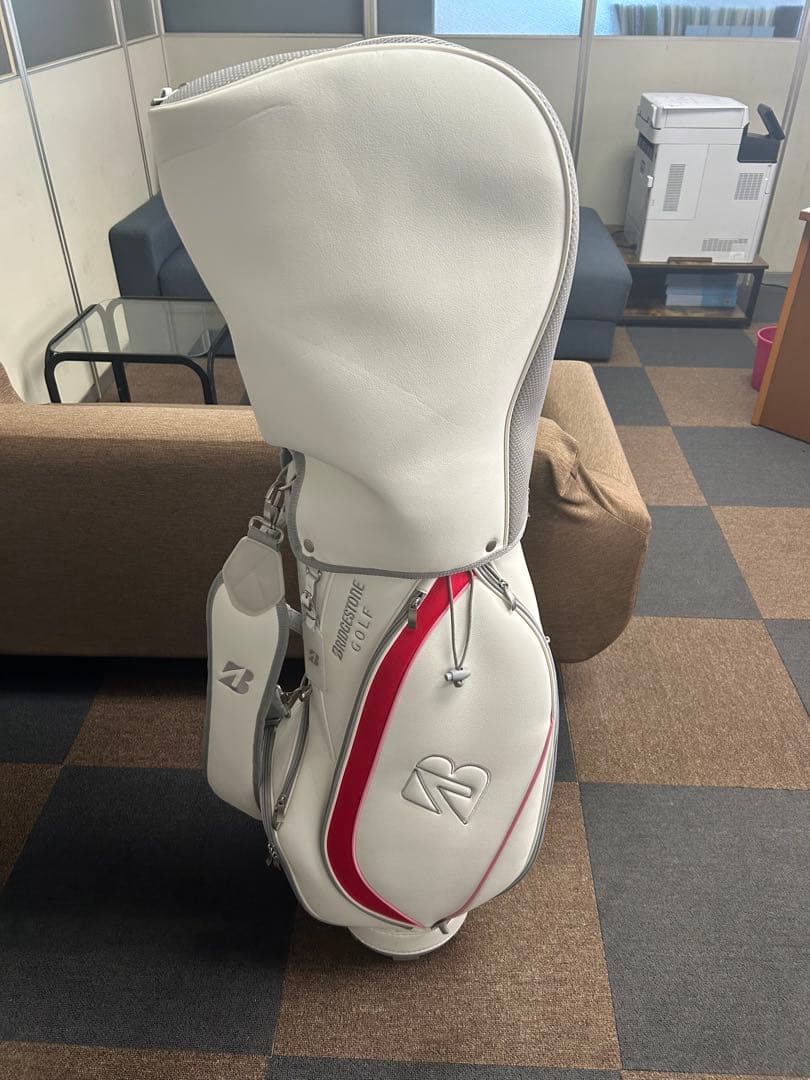 ブリヂストン キャディバッグ　ゴルフバック ホワイト/レッド/レディース
