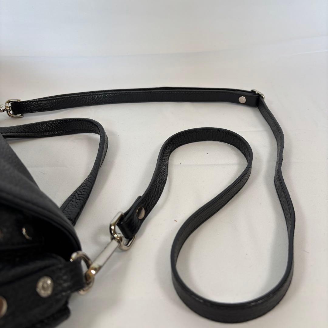 ザネラート ショルダーバッグ 2way 斜め掛け ポスティーナ レザー ブラック