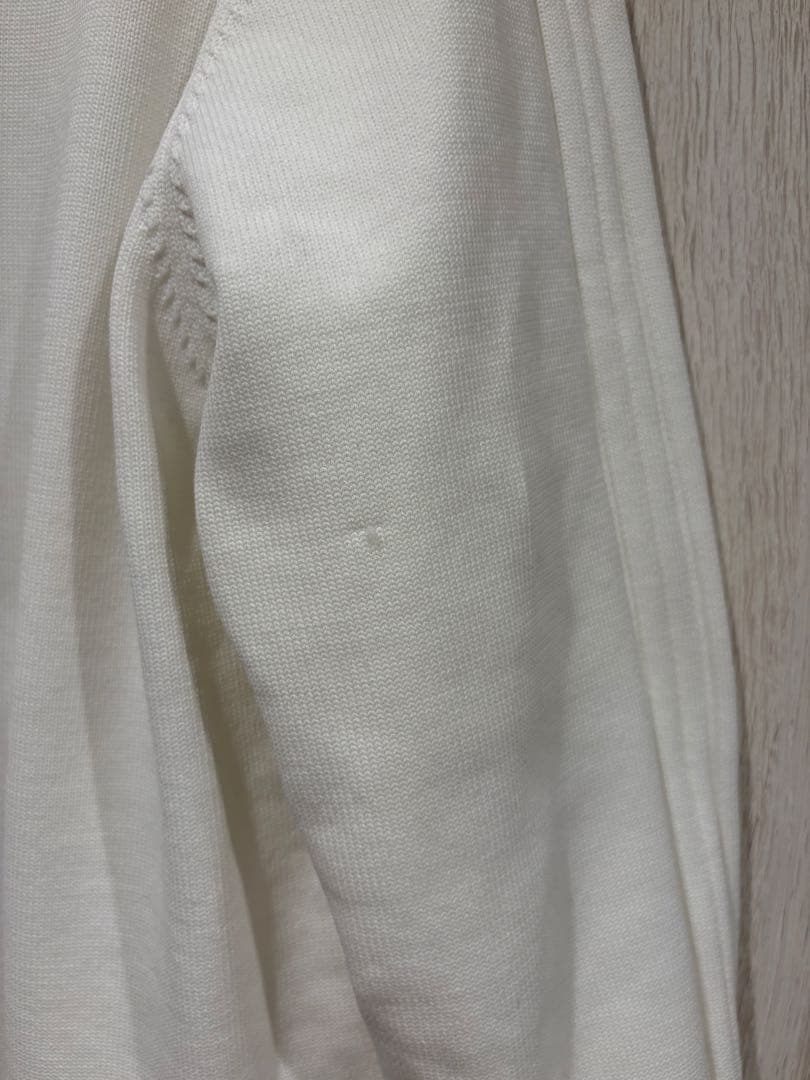 セントアンドリュース　裏地付き　ニットジャケット　ホワイト　メンズ L厚手