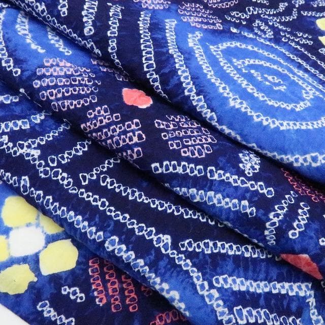 Y3348◆美品 有松鳴海絞り 綿 仕付け糸付 手縫い仕立て 高級浴衣