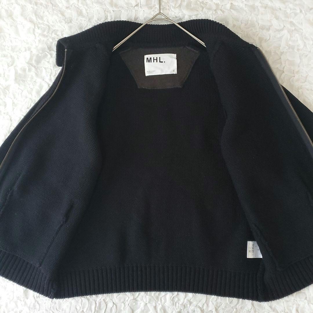 MHL マーガレットハウエル ニットジャケット ジップアップ カーディガン 黒