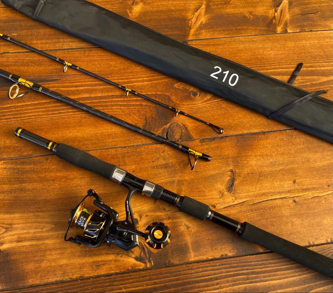 ジギングセット　船釣り　3P パックロッド　スロージギング　ブラック　7ft