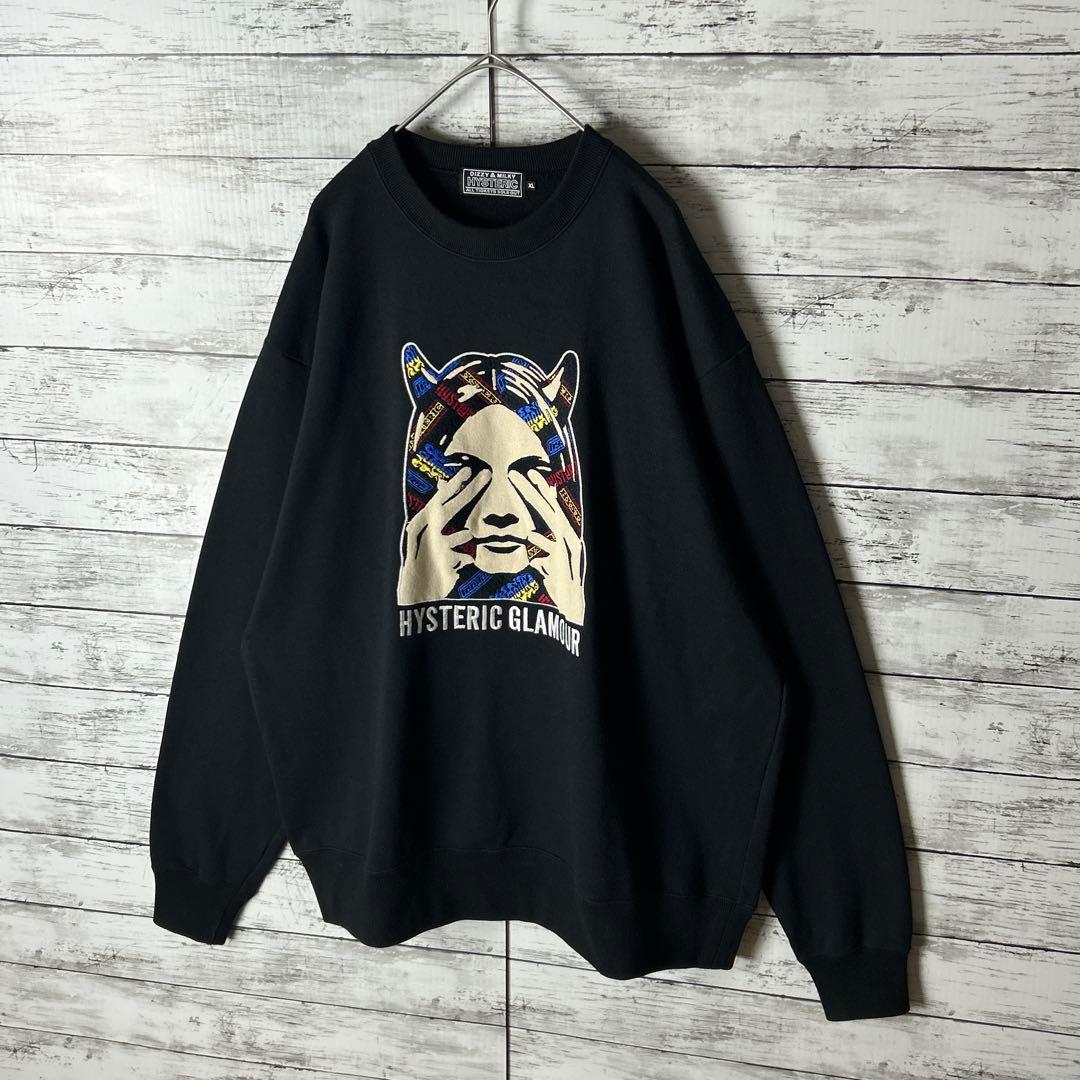 3651M【美品・XL】ヒステリックグラマー☆ヒスガール 刺繍ロゴ スウェット