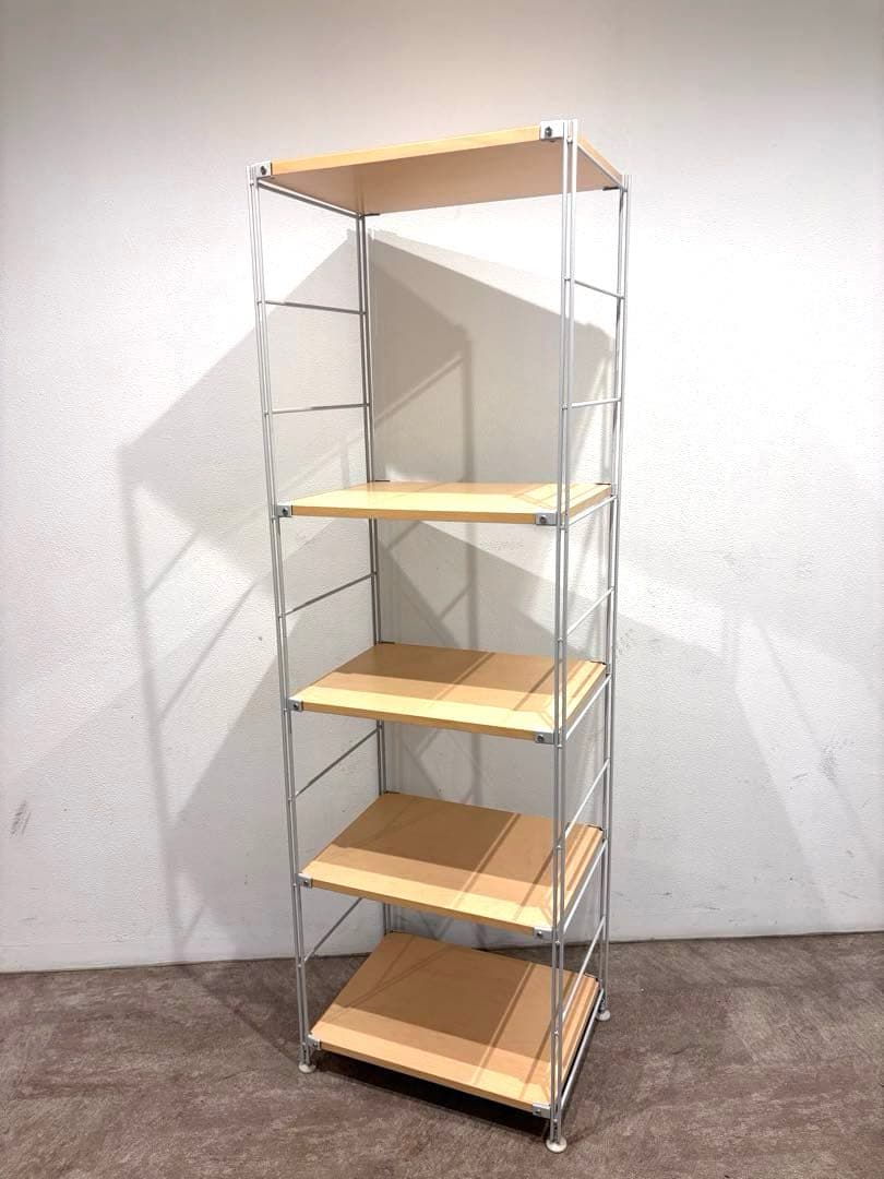 ⭐️美品⭐️無印良品⭐️スチールユニットシェルフ⭐️大⭐️木製棚⭐️帆立3本⭐️グレー