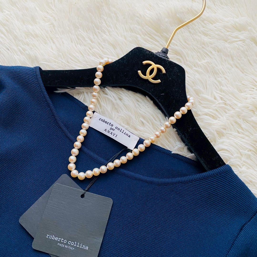 アナイ×イタリア製ロベルトコリーナ別注●未使用タグ付●ハイゲージニットドレス M