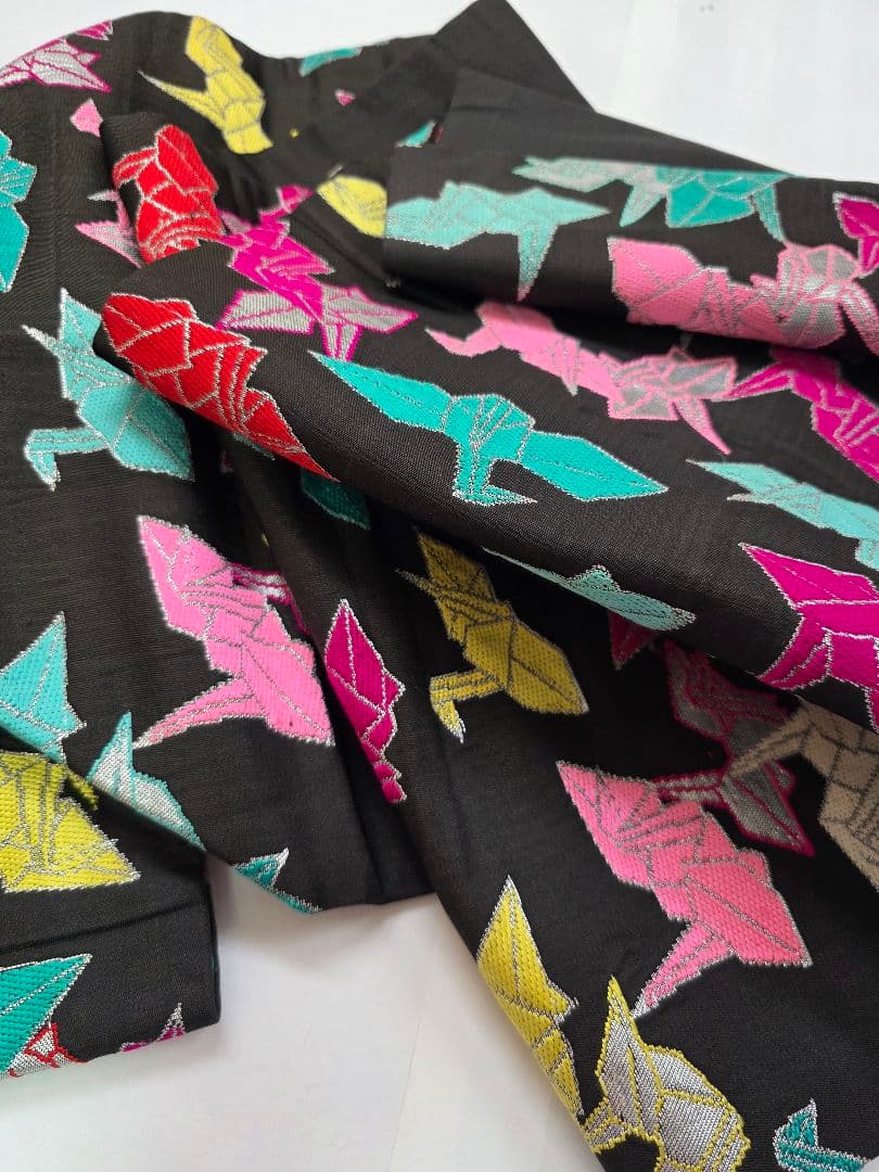 リ*チ様 【24時間以内発送】帯 アンティーク 刺繍 折り鶴 正絹