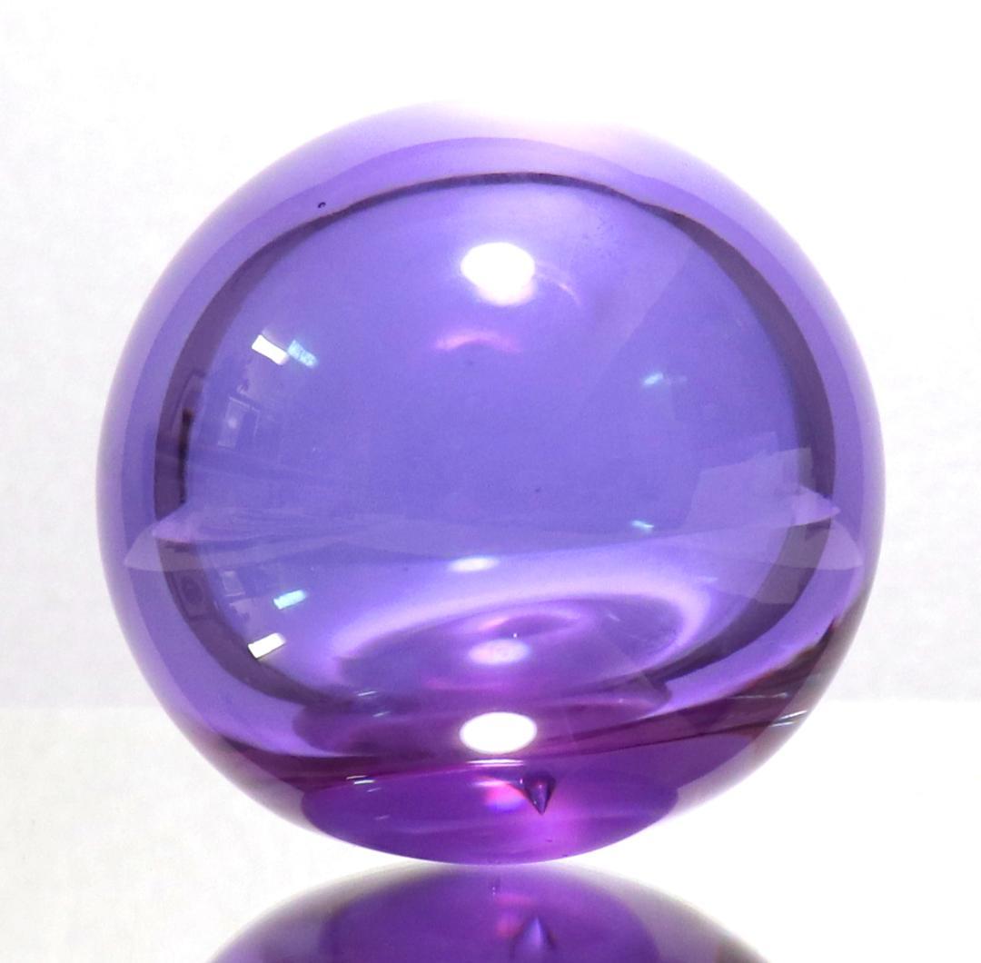 バカラ レアカラー 高級 水晶玉 シリウスボウル パープル クリスタルガラス 青