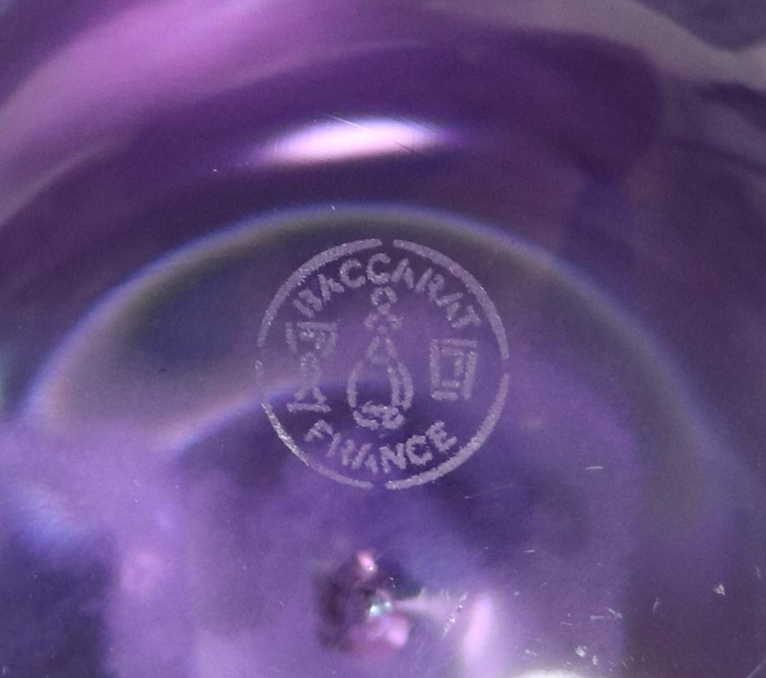 バカラ レアカラー 高級 水晶玉 シリウスボウル パープル クリスタルガラス 青