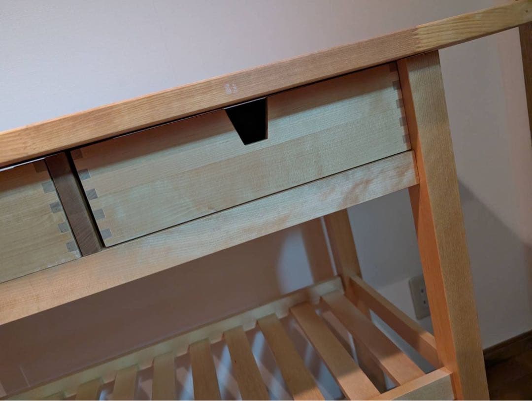 【送料込】IKEA フォルホイア キッチンワゴン 収納木製家具 動く棚 引き出し