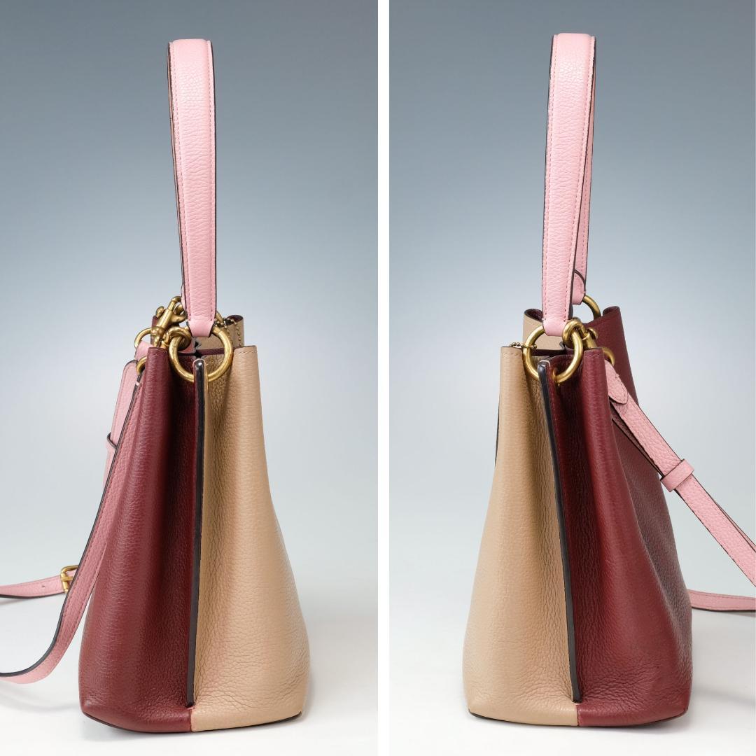 COACH 2WAY ショルダーバッグ　ハンドバッグ バーガンディ ピンク