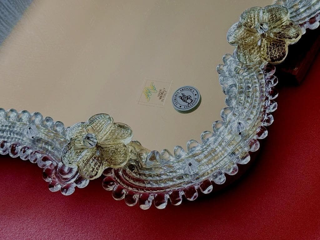 ムラーノガラス　＜Ａ＞　壁掛け・スタンドミラー　ベネチアンガラス　イタリア