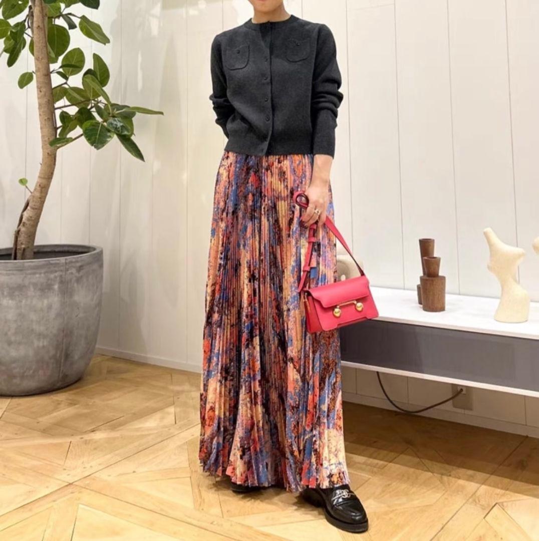 CABaN コットンカシミヤ クルーネックカーディガン チャコールグレー xs