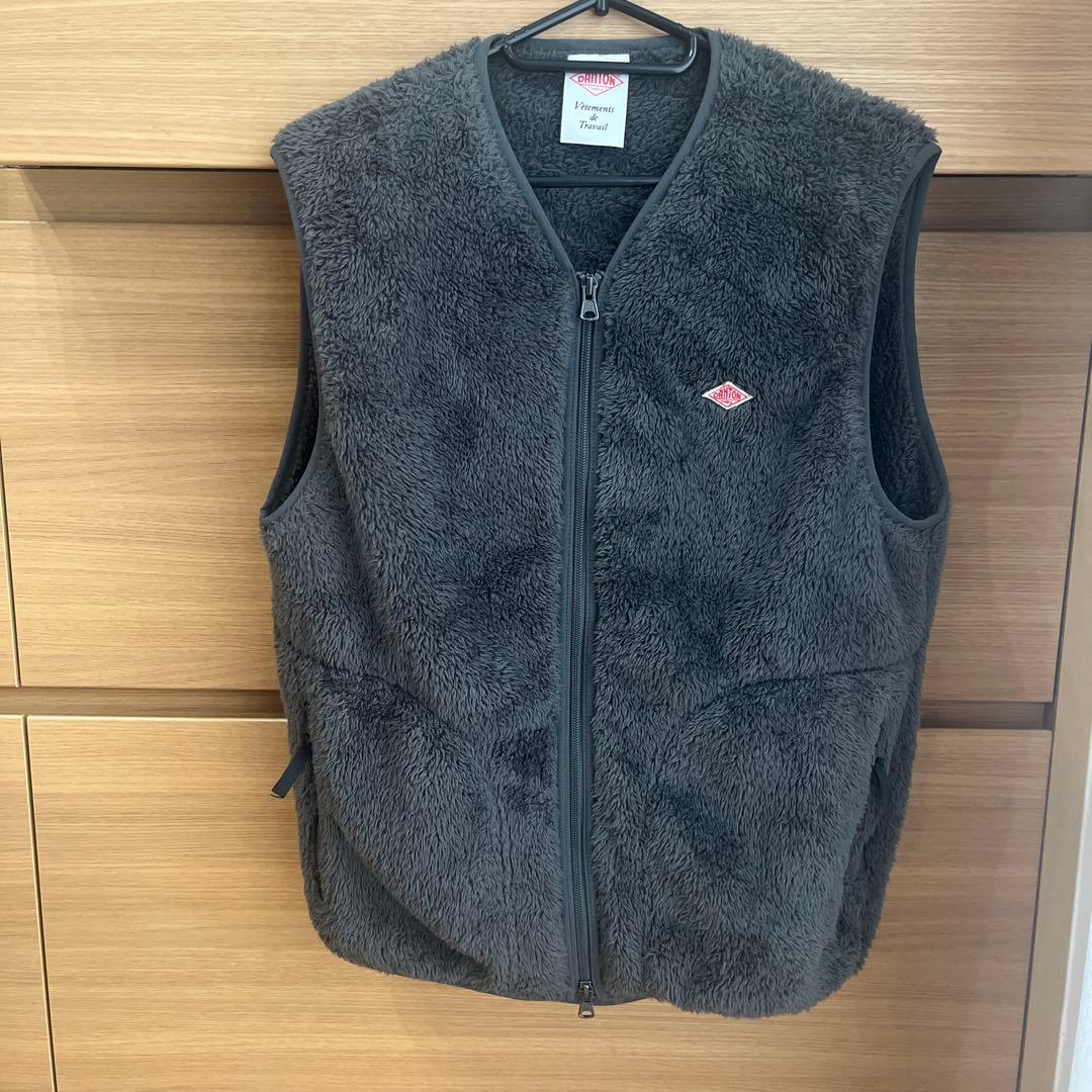 DANTON ダントン ハイパイルボアフリースベスト 40 チャコール