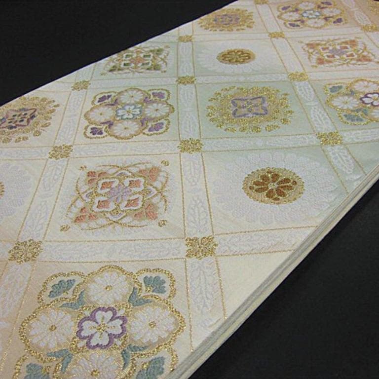 期間限定大幅値下げ！西陣織唐織六通柄袋帯　つづれ唐織【綿芯仕立付】丸勇謹製　②