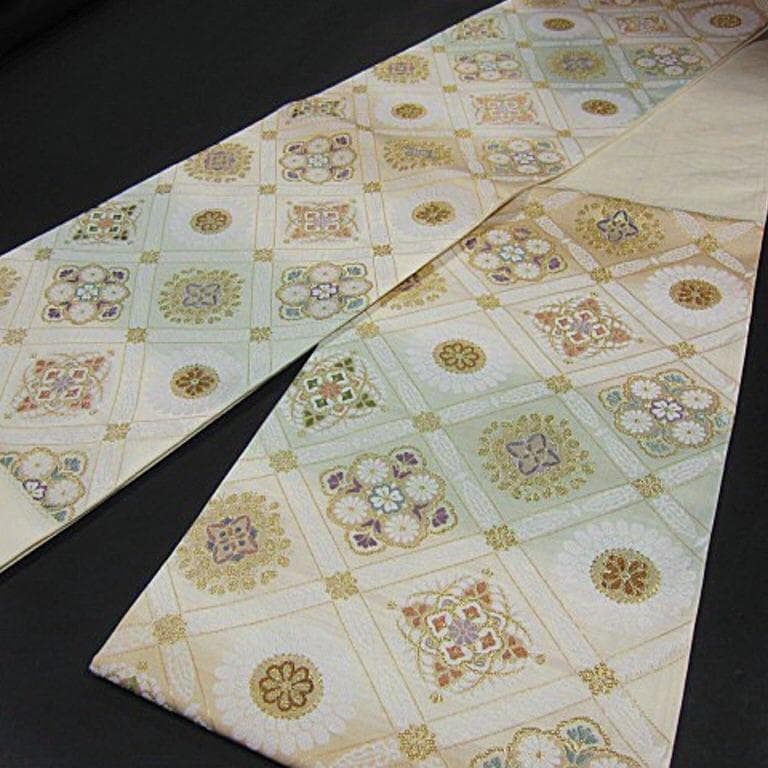 期間限定大幅値下げ！西陣織唐織六通柄袋帯　つづれ唐織【綿芯仕立付】丸勇謹製　②