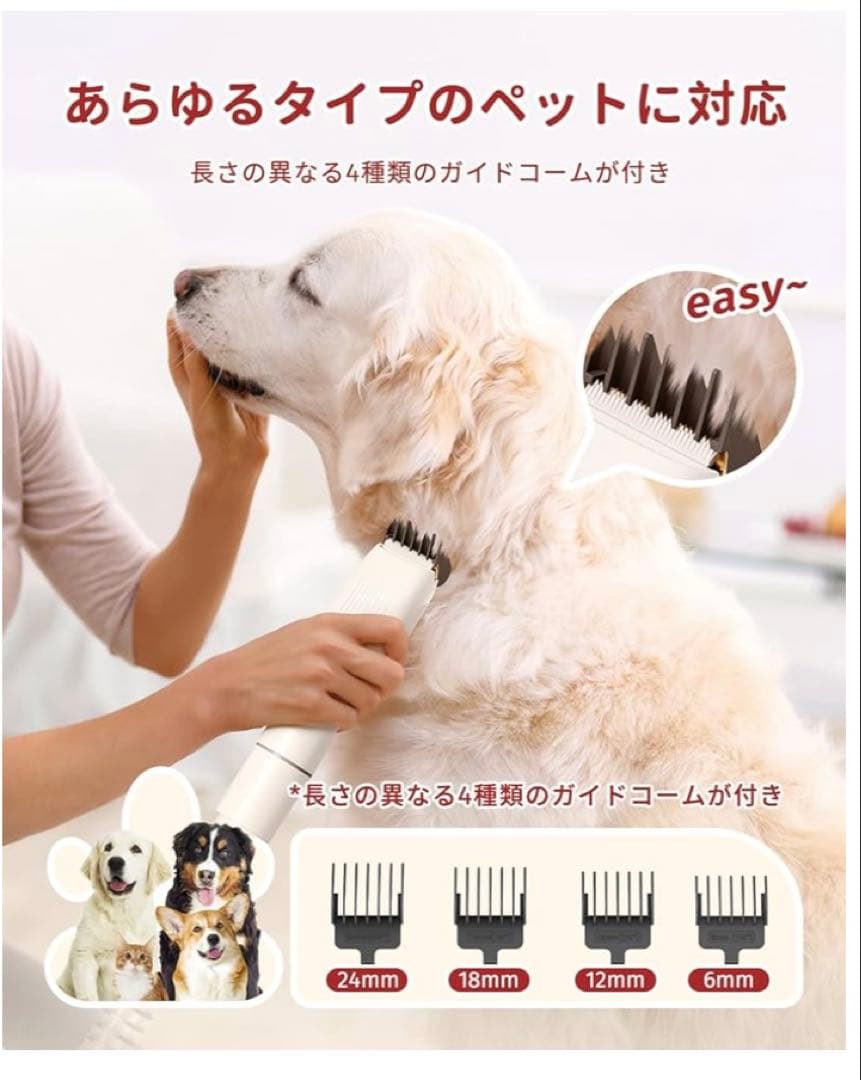 【未開封】ペット用 グルーミングセット バリカン 犬 猫　美容器 自動吸引