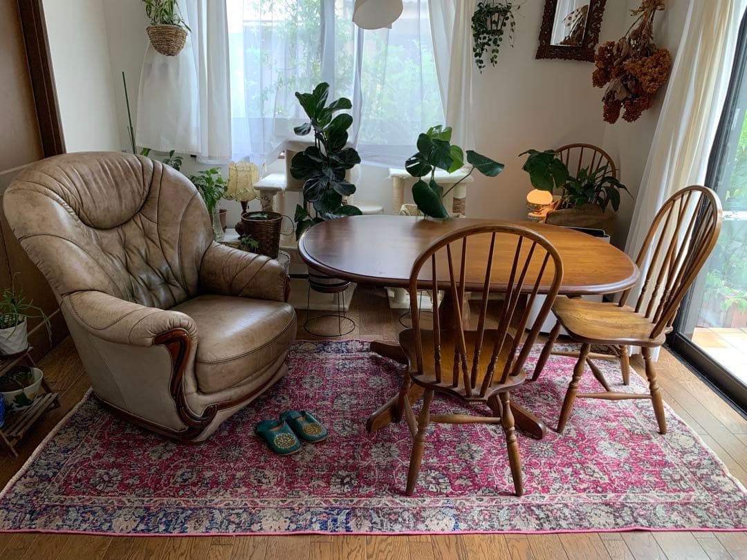 超大判　トルコヴィンテージラグ　チェリーピンク　255×134 トルコラグ