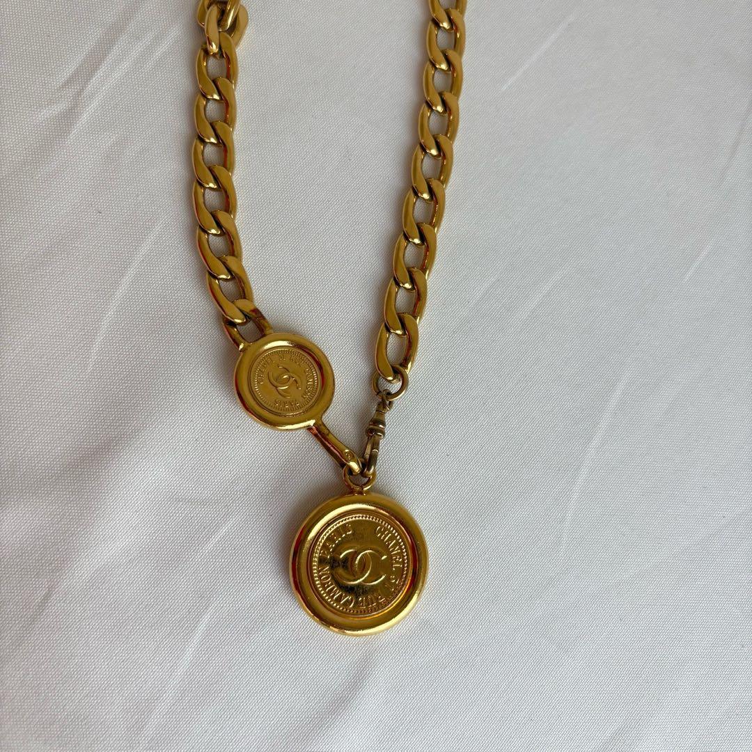 ④中古CHANEL シャネル ココマーク チェーンベルト ゴールド ヴィンテージ
