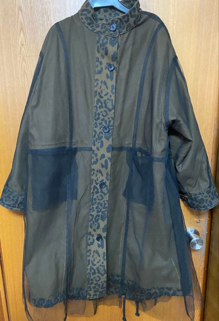 Maison Specialレオパード柄リバーシブルモッズコート