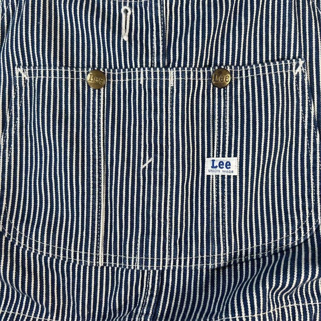 美品　Lee リー　LM7254 ヒッコリー 3L 大きいサイズ オーバーオール