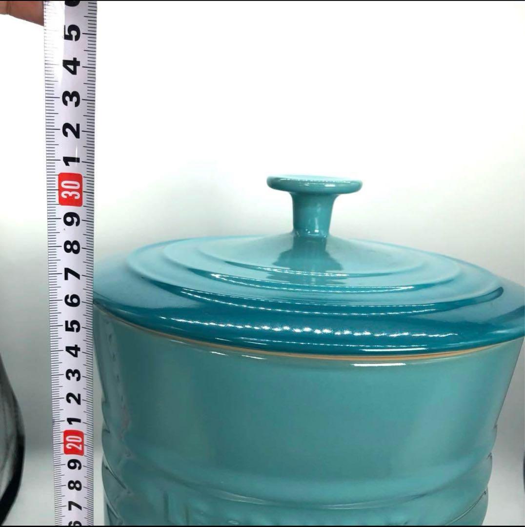 ルクルーゼ　キャニスター　カリビアンブルー　特大サイズ