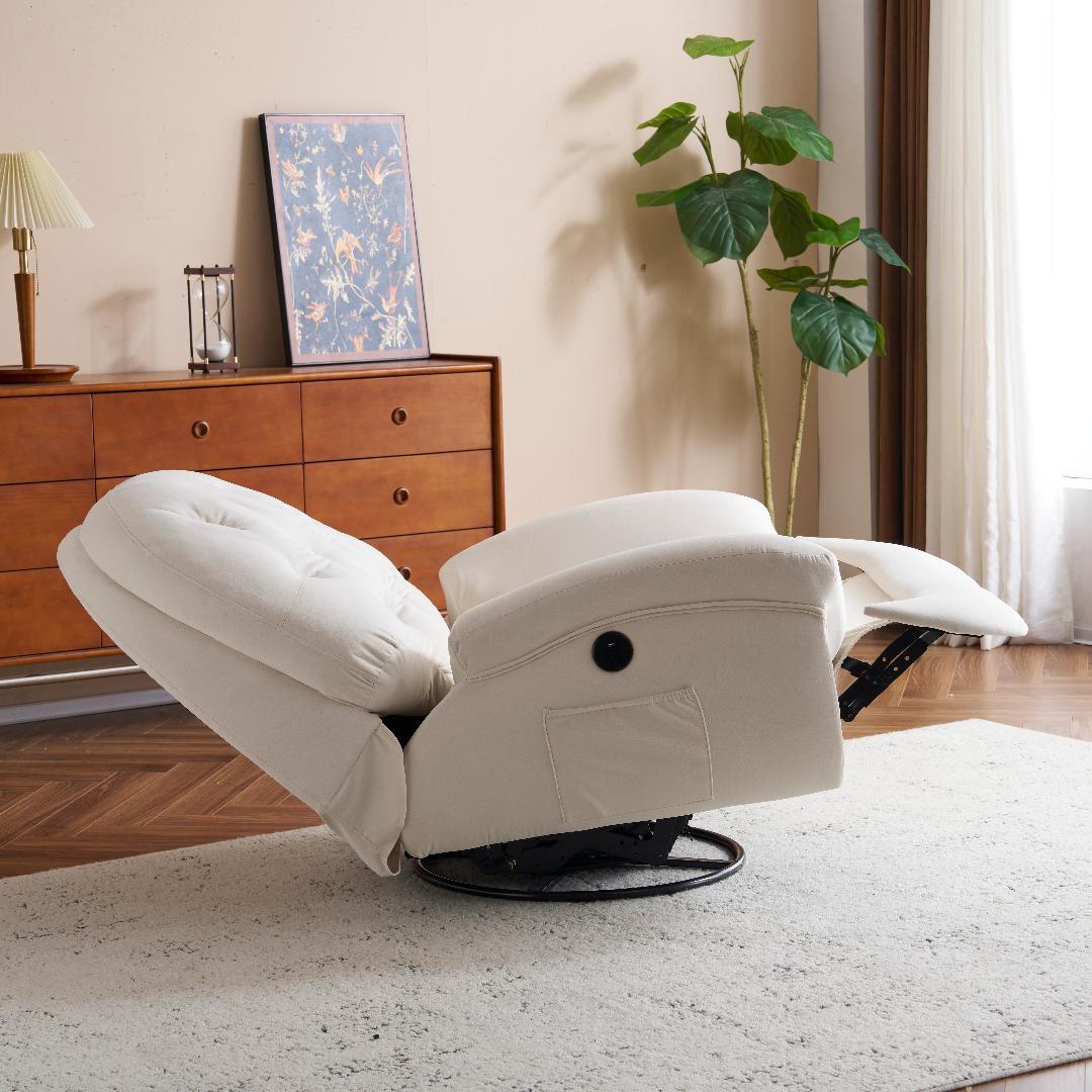 電動1人掛けソファー リクライニングチェア 270度回転 背調節105-165