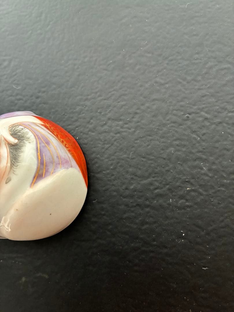 骨董 時代 美品 九谷 春画 お猪口 酒器 色彩 桃型 希少 レア コレクター