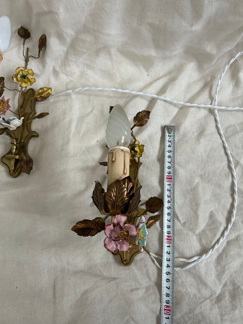 フランスアンティーク 壁掛けランプペア