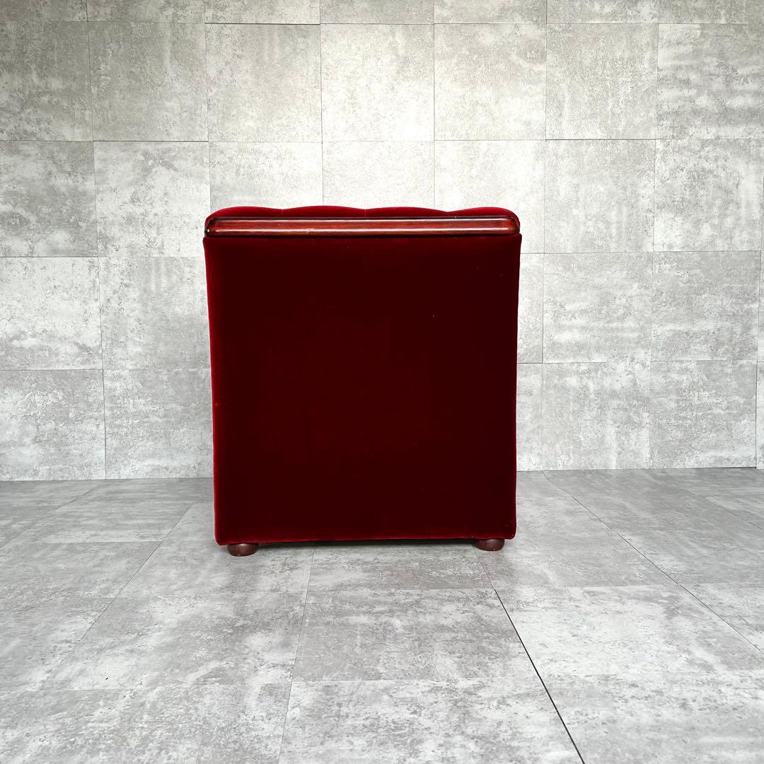 【1980's vintage】ベルベット チェスターフィールド 1Pソファ