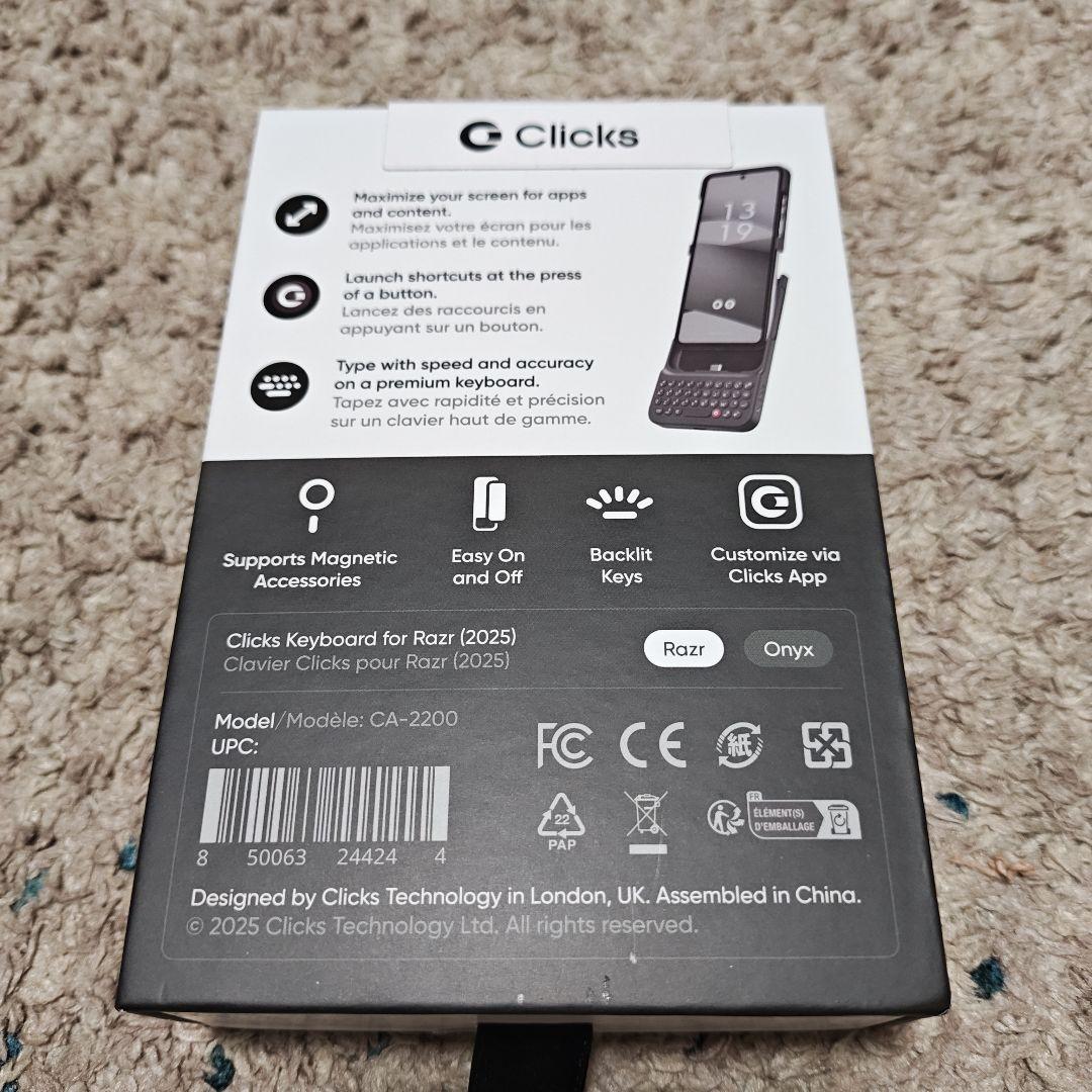 p*e様 Clicks Keyboard for Razr (2025) Ony