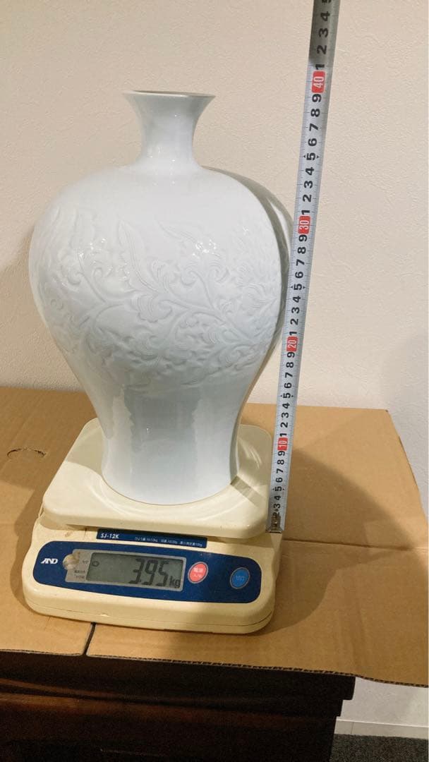 人間国宝 奥川忠右衛門　白磁花瓶