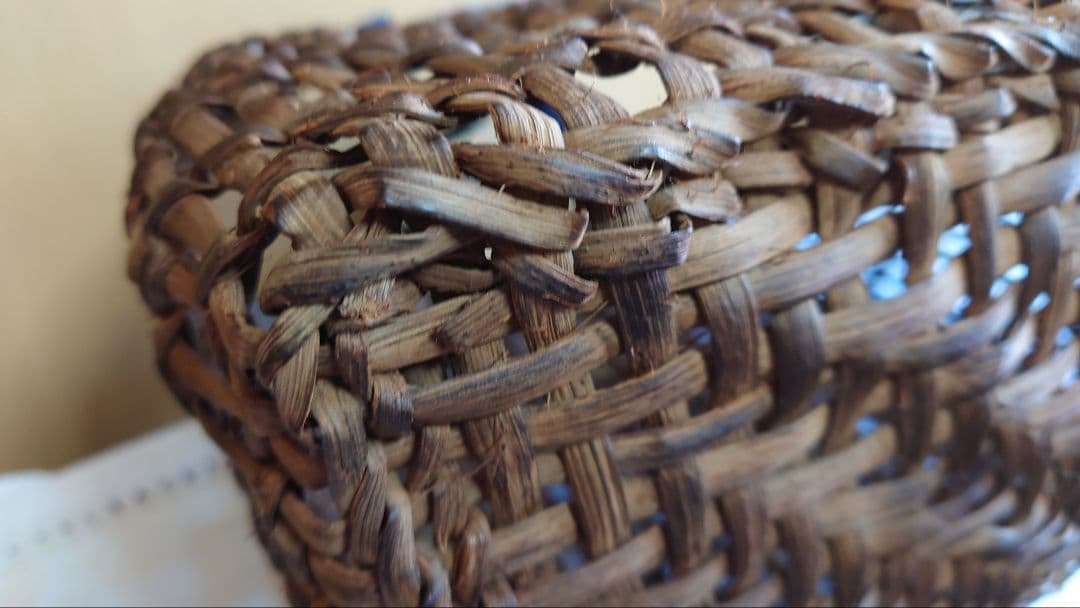 古い籠 山葡萄 籠バッグ 葡萄籠 籠 透かし編み