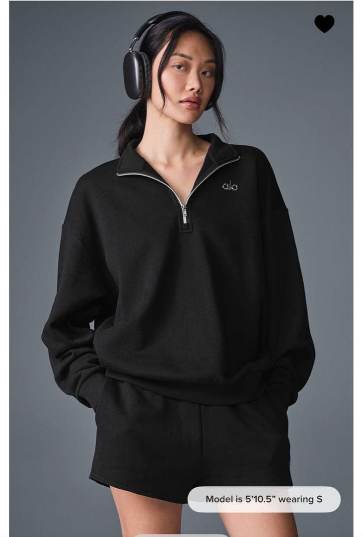 美品 alo アロ ハーフジップ トレーナー スウェット ブラック