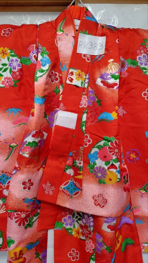 RK383アンティーク子供着物着丈72センチ裄丈35センチ正絹綺麗美品