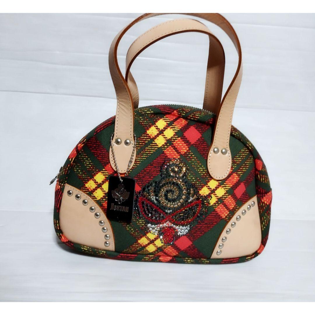 ヒステリックミニ×伊勢丹　ラインストーンロゴミニハンドバッグ　タータンチェック