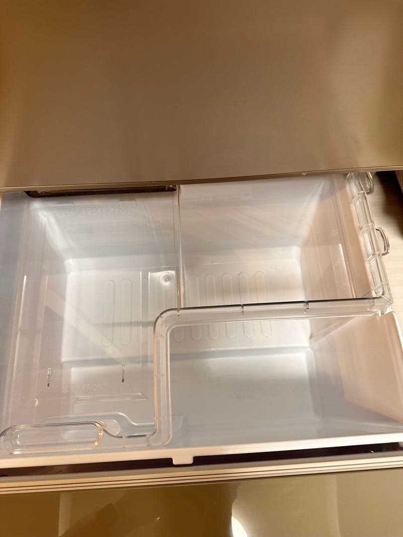 シルバー両開き　冷蔵庫 透明棚 LED照明付き　極美品